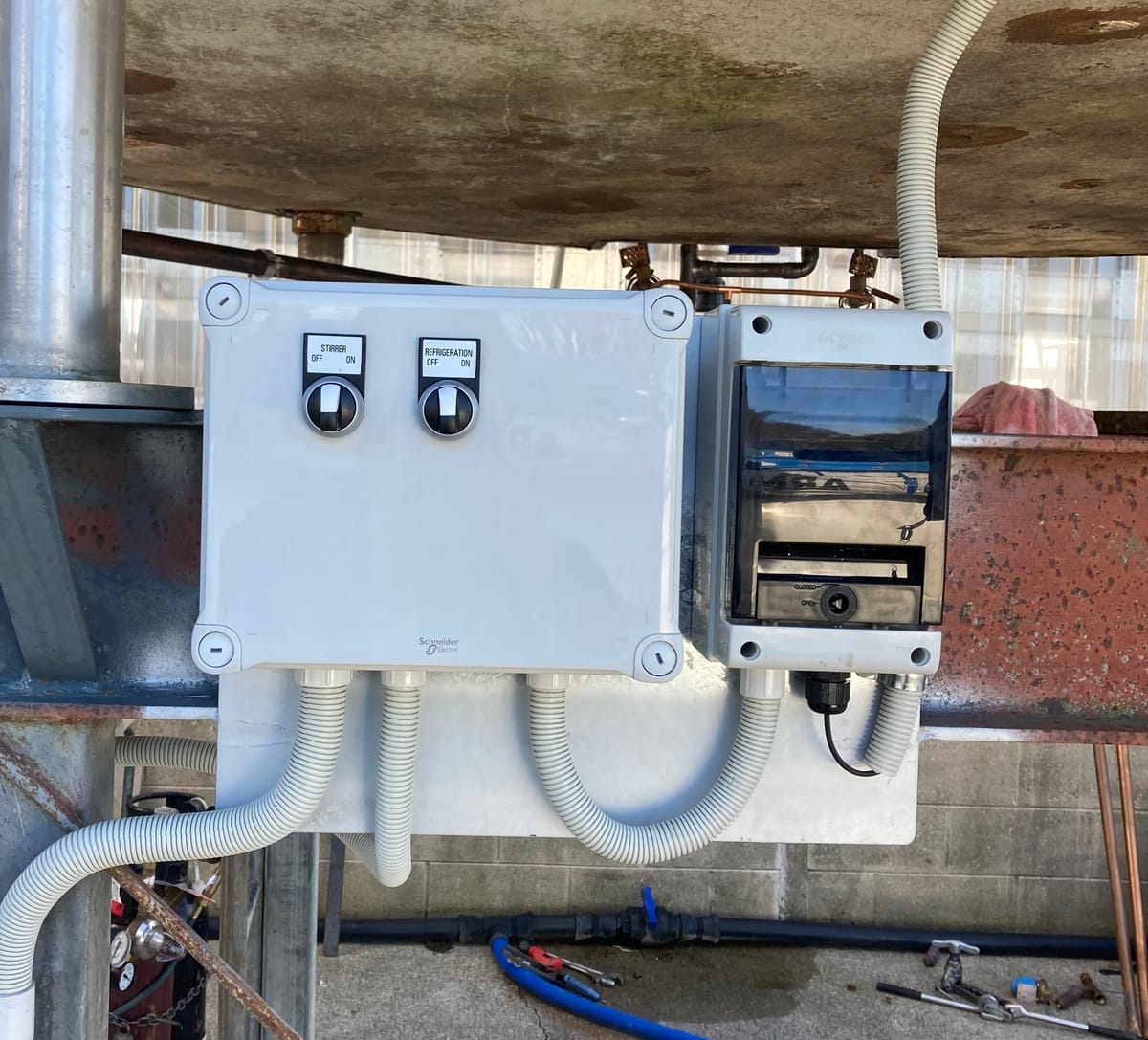 Dairy shed electrical control panel