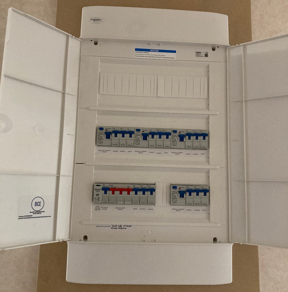 Residential switchboard upgrade